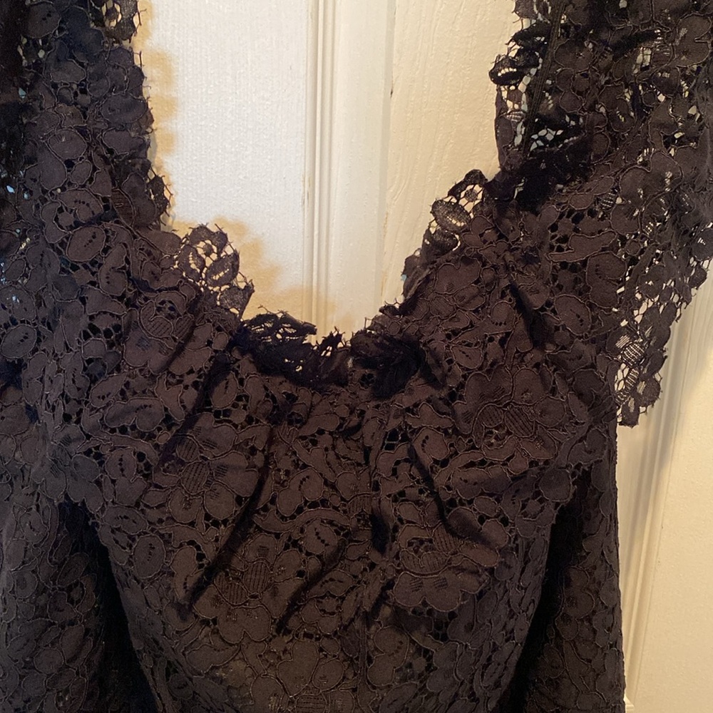 City Chic womens plus black flourish lace dress Sz 22 New - Picture 4 of 5